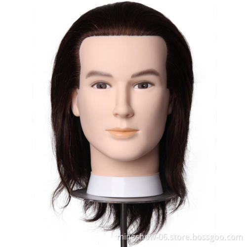 100% human male manikin head hairdresser training head hair practice